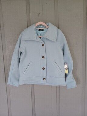 Summersalt The Warmest Wool Blend Short Coat Size XS Long Sleeve Preppy In Frost